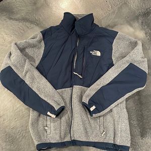 The North Face zip-up jacket. Women’s size medium. Heather blue / Blue.